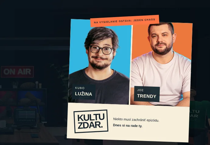 Úvodná obrazovka hry Zachráň piatok so štúdiom v pozadí